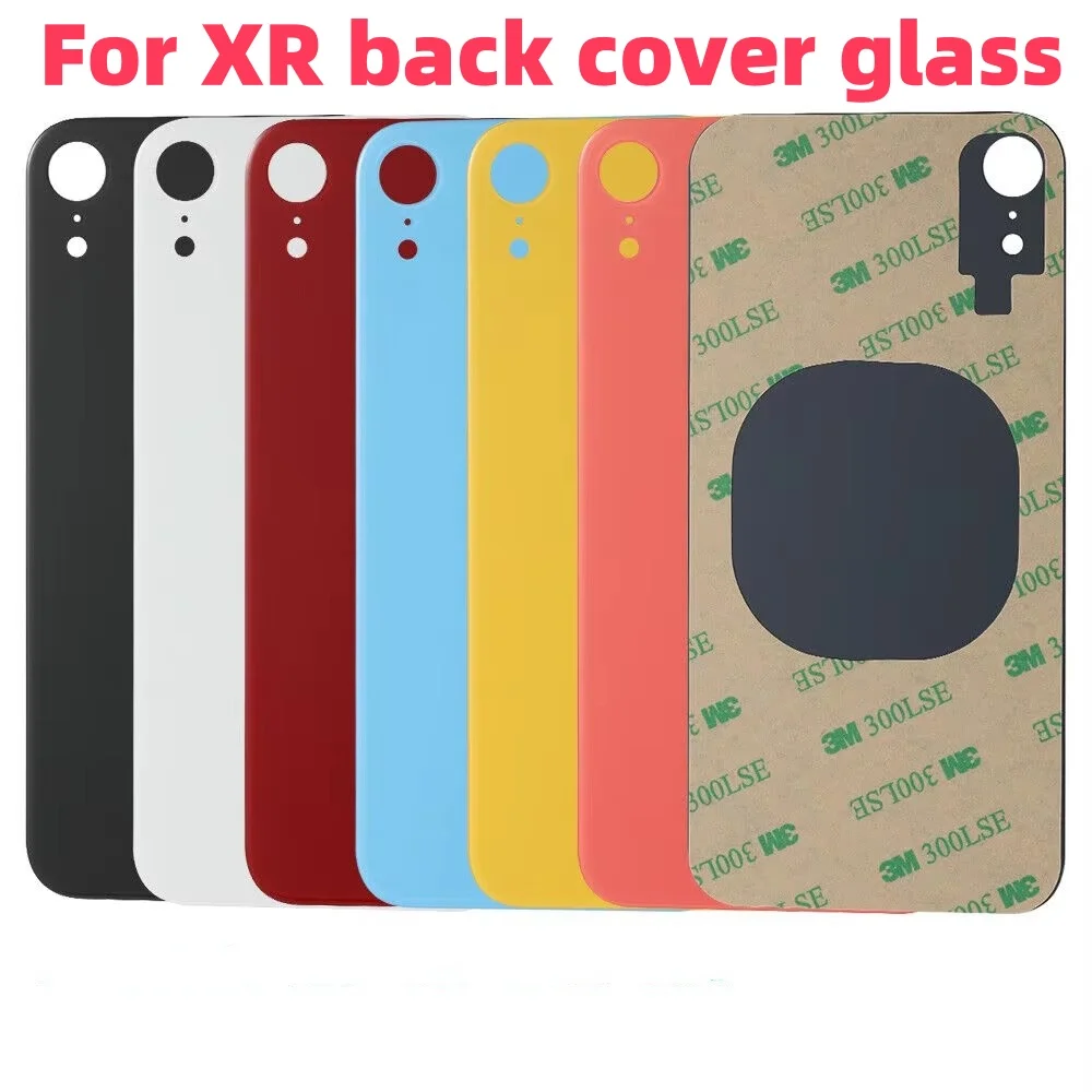 Back Glass+3M glue For IPhone XR Back Cover Glass Fast Replacement High Quality Housing Battery Cover Big Hole Rear Glass