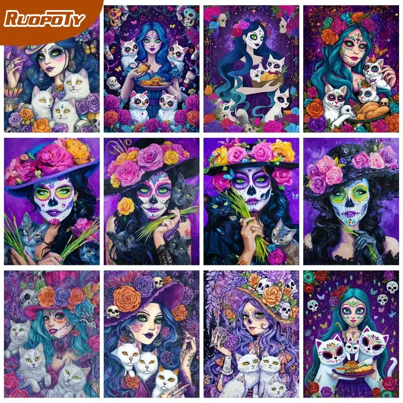 

PhotoCustom Painting By Numbers Women Acrylic For Adults Kits Wall Art Paint By Numbers Home Decoration DIY Gift