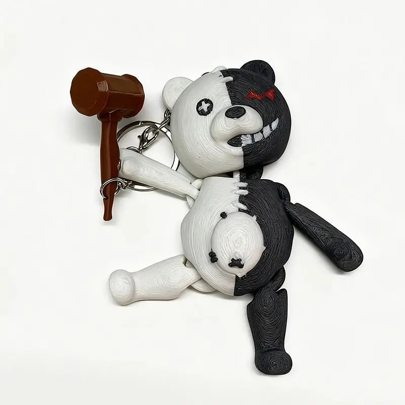 New Black and White Bear Plastic Pendant Danganronpa Fifth Personality Fan-Made Creative Articulated Movable