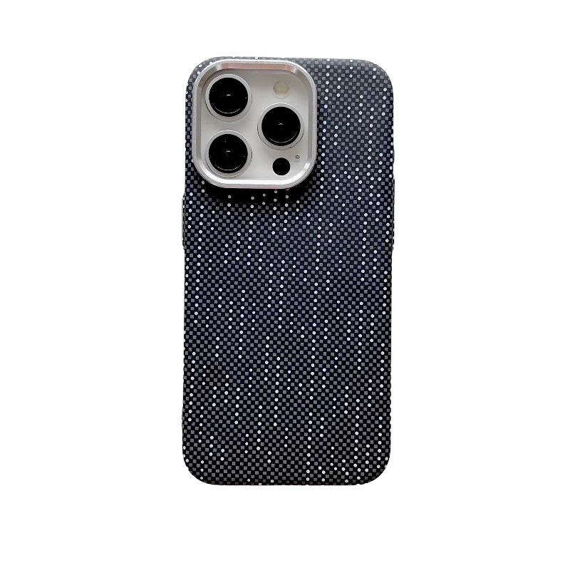 

Applicable to Apple 16PROMAX ultra-thin carbon fiber pattern magnetic mobile phone case Apple 15 metal ring all-inclusive
