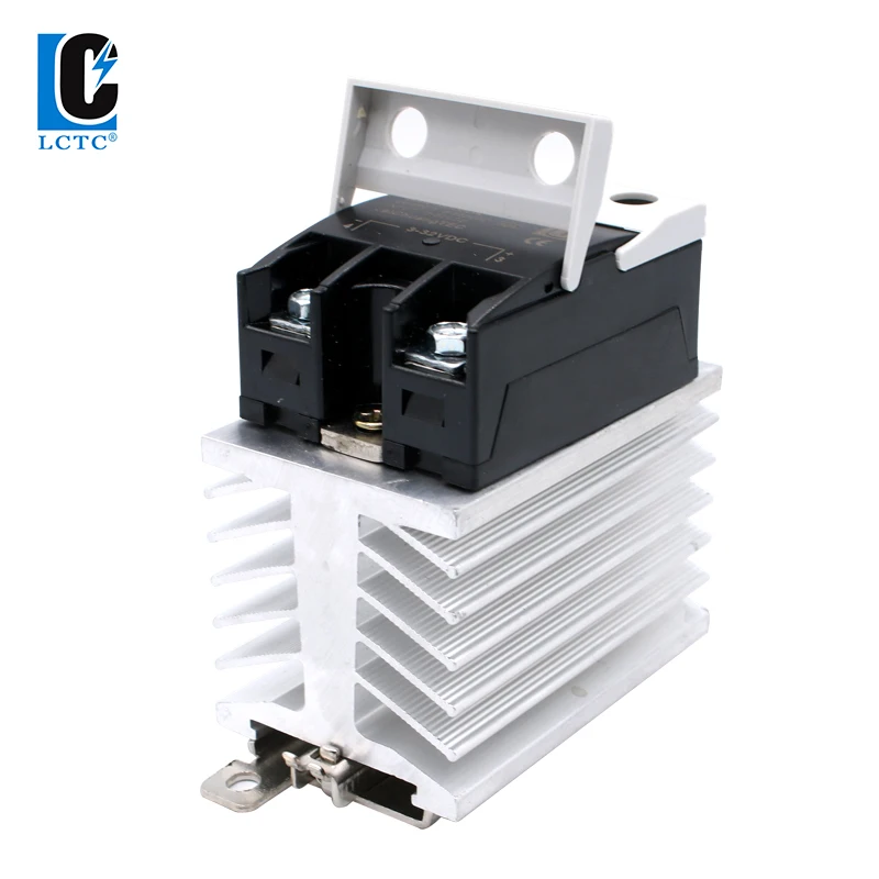 LCTC Solid State Relay 4-20MA 0-5V 0-10V 60A 80A VA Manual Single Phase Voltage Regulator SSR With Heat Sink DC-AC DC-DC AC-AC