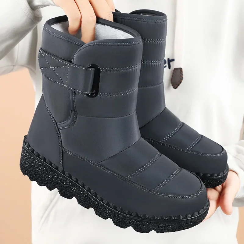 

Cotton Boots Women's Winter New Foreign Trade Large Size Plus Fleece Thick Long Boots Outdoor Sports Warm Waterproof Snow Boots