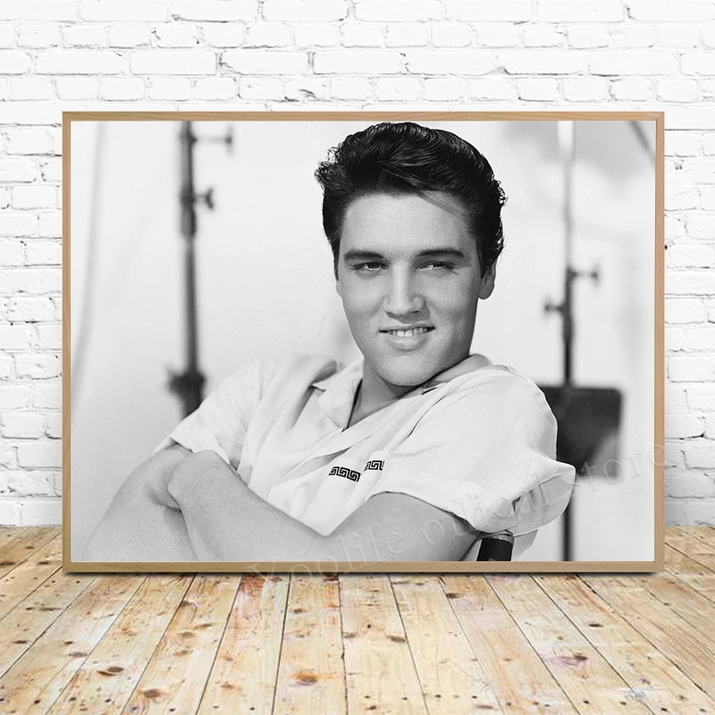 Pop Musician Elvis Poster Canvas Art Prints , The King Kiss Painting Rock Roll Music Star Wall Art Picture Home Room Decor