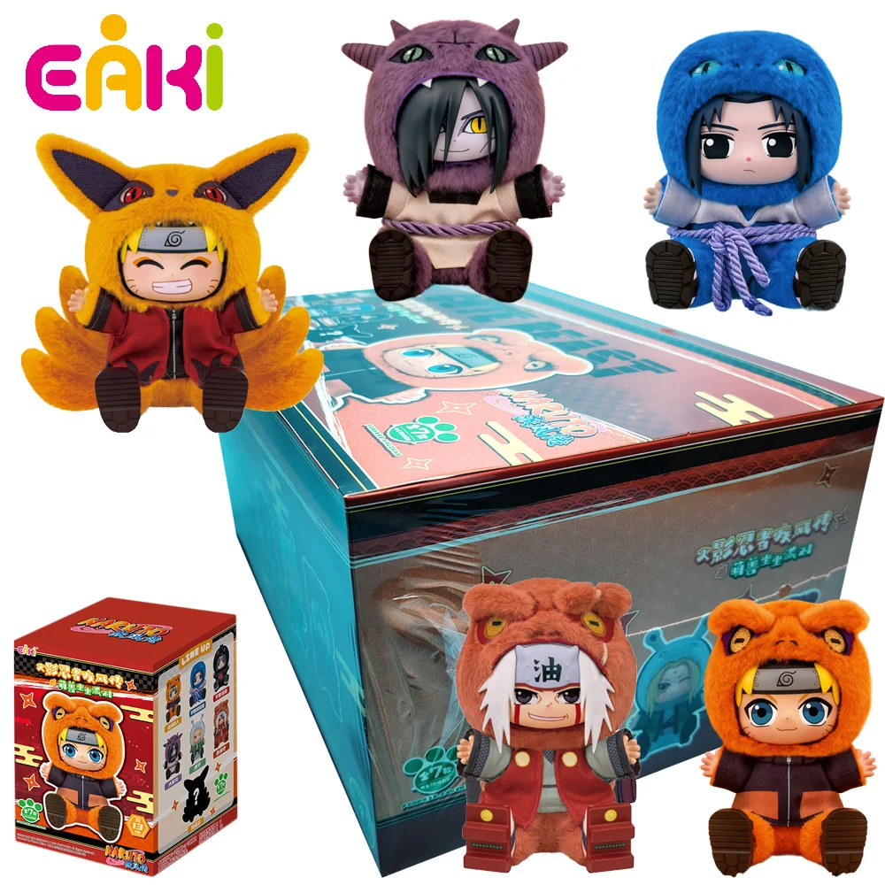 Original EAKI Naruto Sitting Party Serie Blind Box Uchiha Sasuke Weiche Puppen Sammlung Trendige Spielzeuge Schreibtisch-Dekorationen Geburtstagsgeschenke