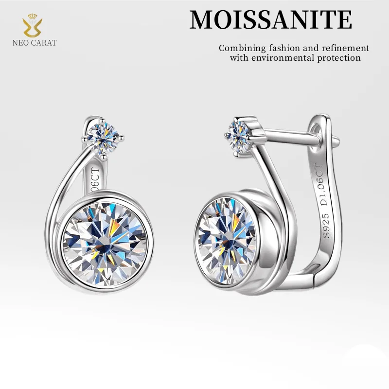 

Женские серьги из чистого серебра S925 с муассанитом и изысканными музыкальными символами и сертификатом GRA, подарок на День святого Валентина/день рождения