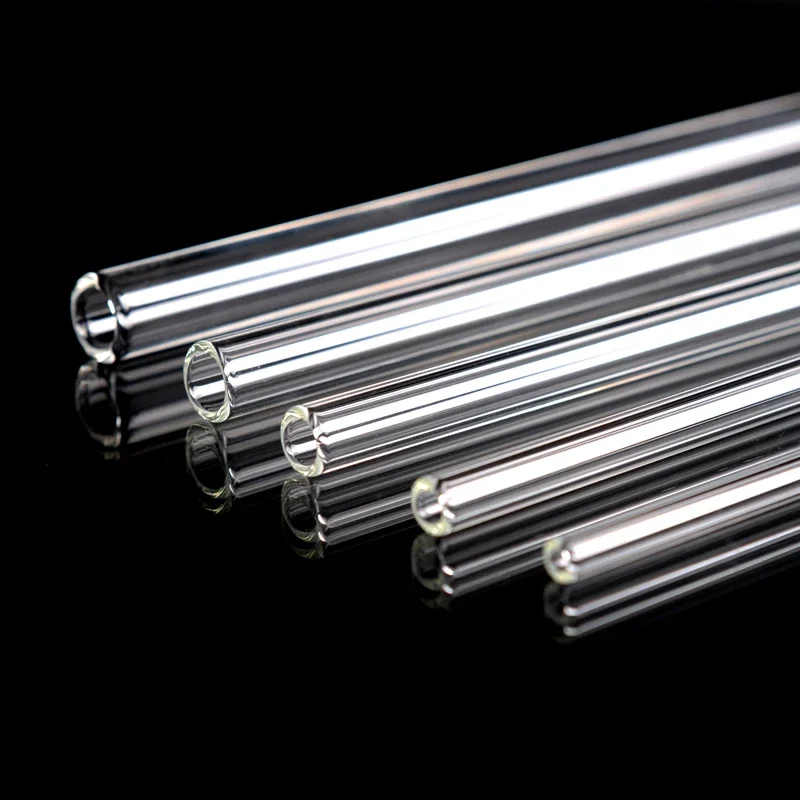 1Pc  Straight Glass Tube Reusable Drinking Straw Sucker With Cleaning BrushEvents Party Favors Supplies