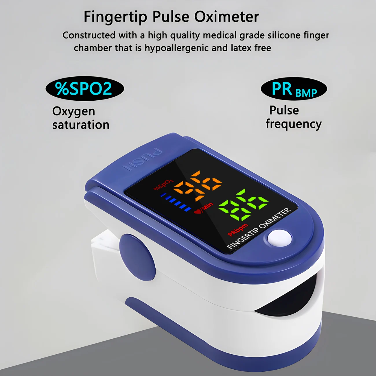 Oximeter Portable Fingertip Pulse Blood Oxygen Saturation Monitor With Display Fingertip Oximeter Testing SpO2 Health No Battery