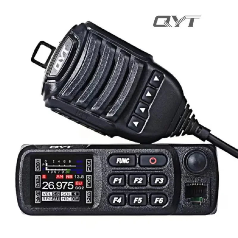 

QYT CB-27 Car Radio 26.965-27.405 MHz AM/FM 12V/24V 4Watts FM Transceiver Shortware Citizen Band CB Radio Repeater Scrambler