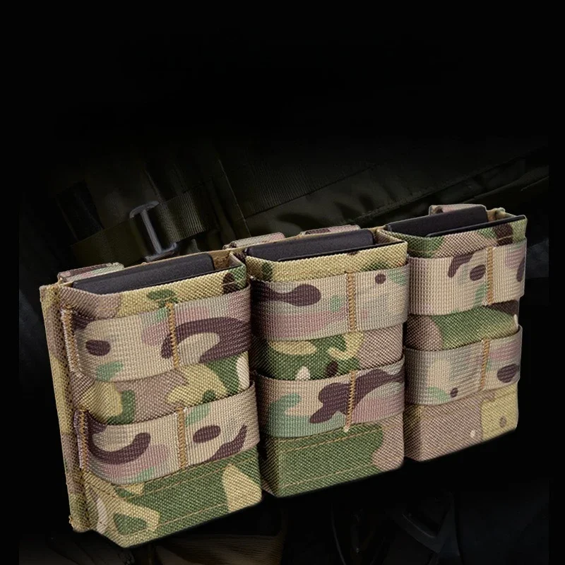 Medium Triple Fast 5.56 Molle Magazine Pouch Tactical Vest Bag Hunting Gun M4 Insert Mag Holster EDC Tool Waist Pouches