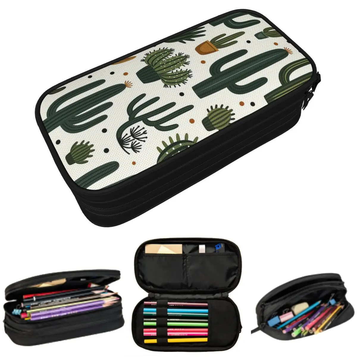 

Cartoon Columnar Cactus Design Pencil Case for Kids School Pen Box Pencil Bag Stationery Supplies Pen Holder Bag