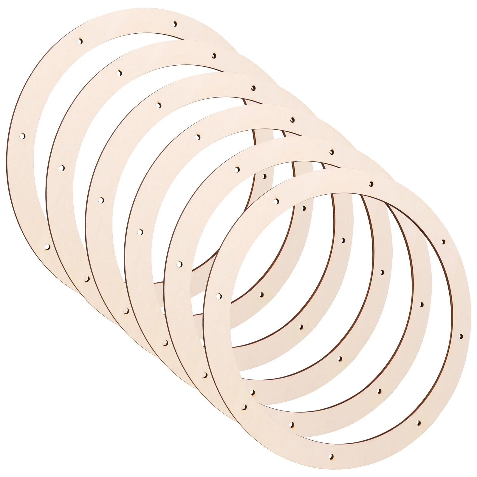 

6 Pack Wood Wreath Rings Crafts Set Solid Smooth Wood Wreath Frames Kit Versatile Wood Wreath Rings Frames Easy to Use Wood
