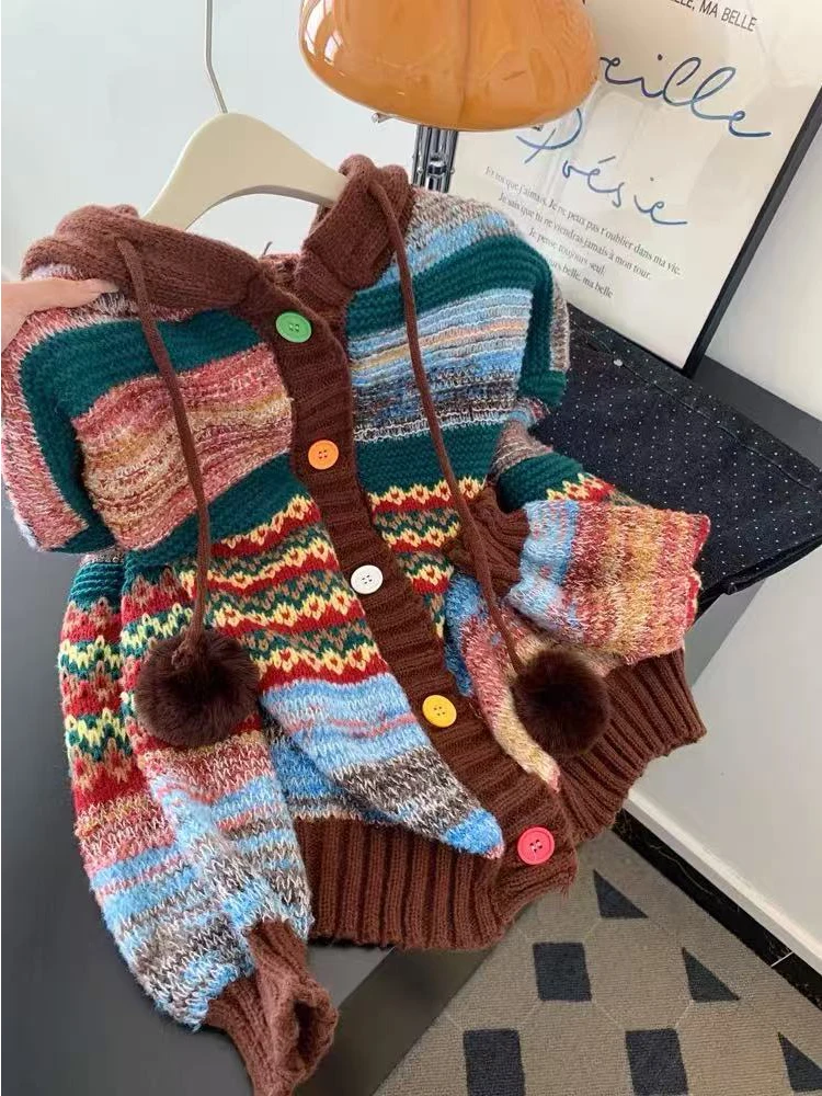 

Новый женский вязаный свитер-худи оверсайз из шерсти для осени и зимы, повседневный, свободный, вязаный топ для работы и отдыха