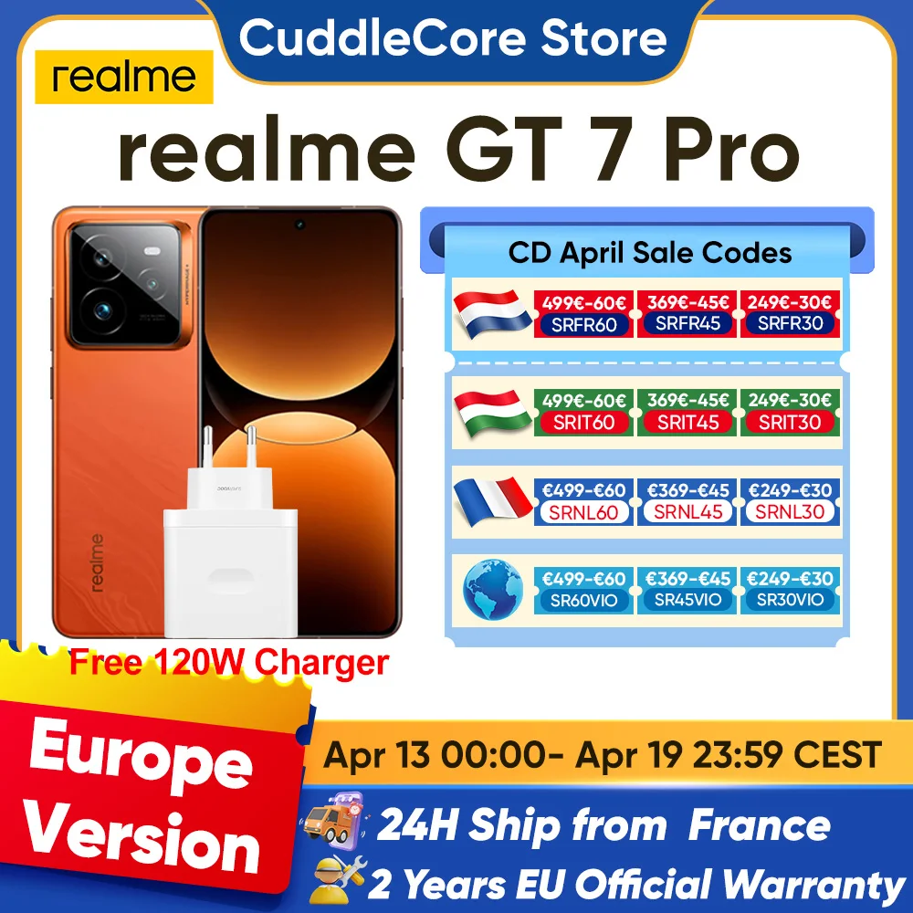 realme GT 7 Pro Global Version Smartphone 5G Snapdragon 8 Elite 6500mAh Battery 6.78'' 120Hz OLED Display 50MP Camera NFC Google