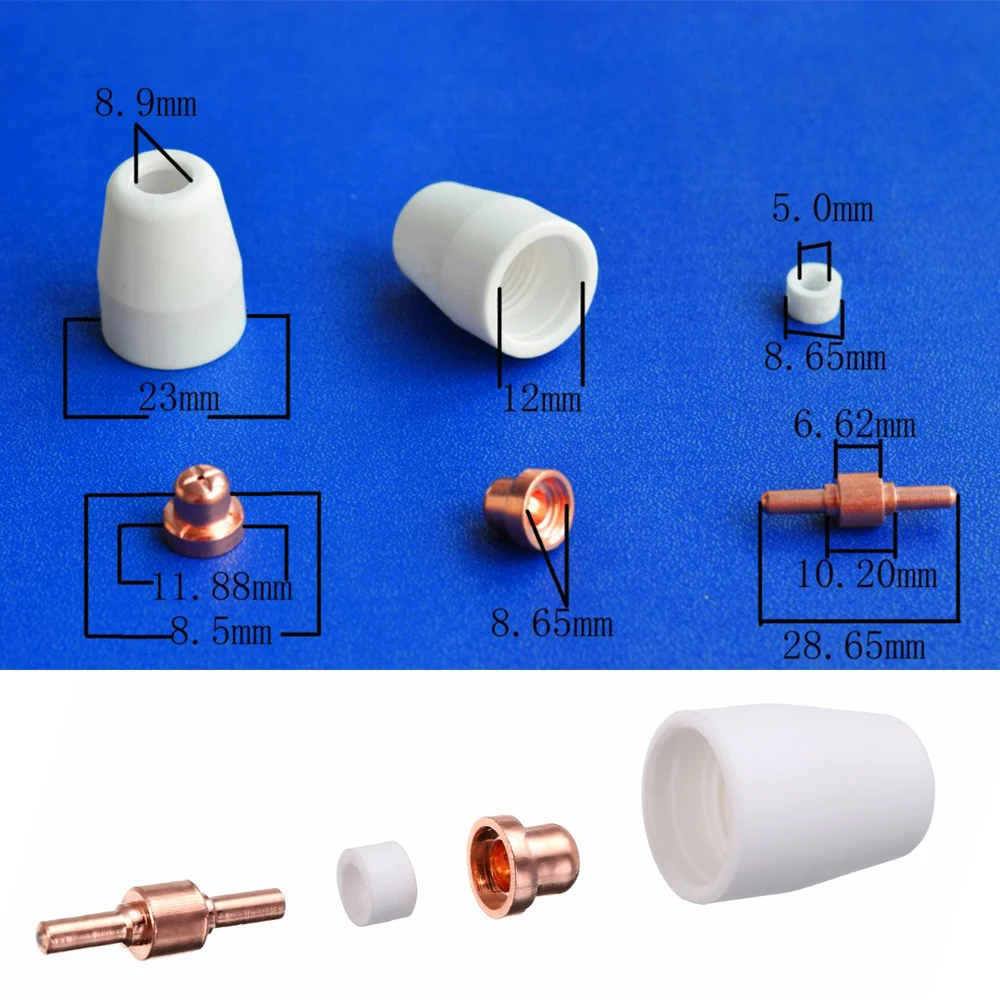 Imagem -05 - Kit de Consumíveis de Corte Plasma com Eletrodos Bocal Copos Pontas da Tocha do Cortador Lg40 Pt31 Corte Cut40 Cut50 100 Pcs