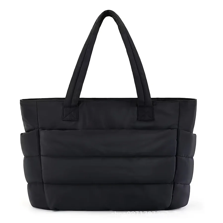 

Women's Lightweight Quilted Handbag, Multi-Flap Pocket Pants Beach Bag, Fitness Bag, Large Capacity Cosmetics Bag with Laptop Compartment, Fashionable Travel Tote Bag, Satchel Computer Handbag