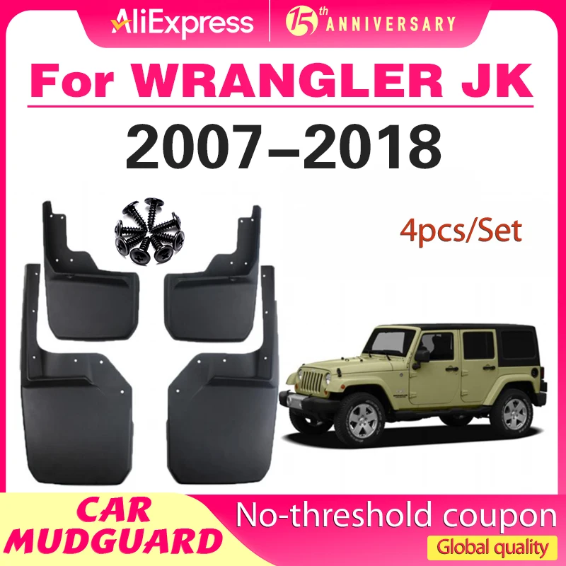

FOR JEEP WRANGLER JK 2007 - 2018 2008 2009 2010 2011 2012 2013 2014 2015 2016 2017 Fender Mudguard Mud Flaps Guard Splash Flap