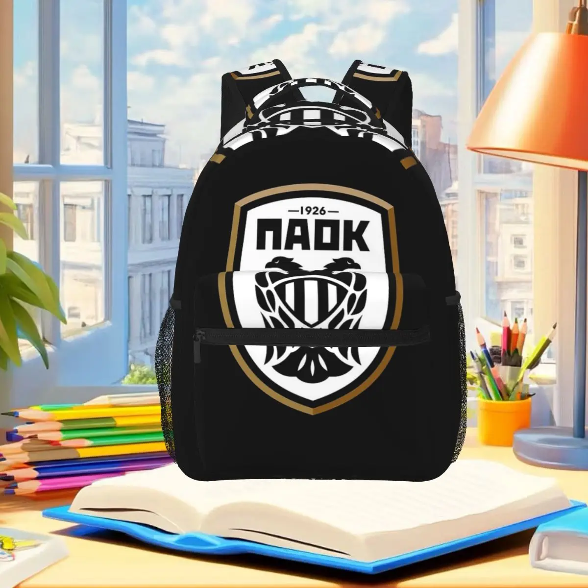 PAOK Greek Football Sports Fans From Thessaloniki Backpack Student Boys Girls School Bag Laptop Shoulder Bags for Men Women