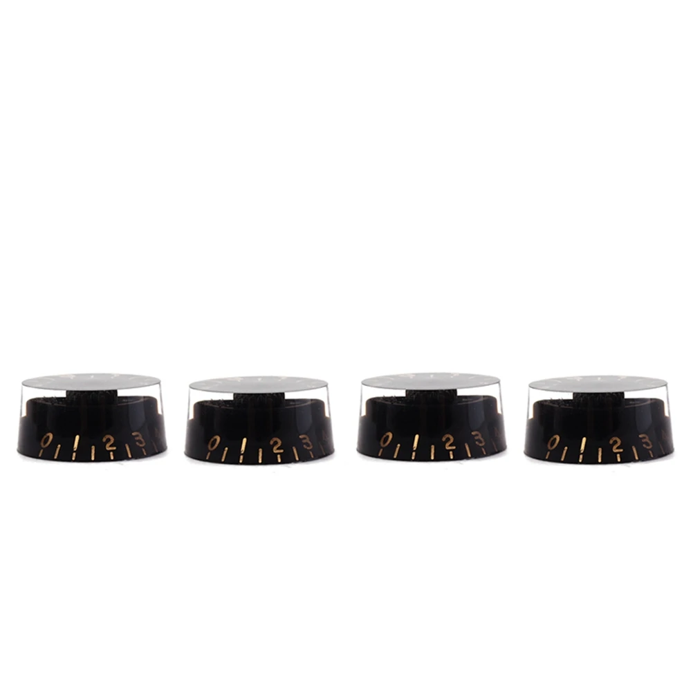 

4 PCS/ Set Guitar Knobs Volume Tone Control Knobs Rotary Knobs for Style Electric Guitar Parts Replacement (Black)
