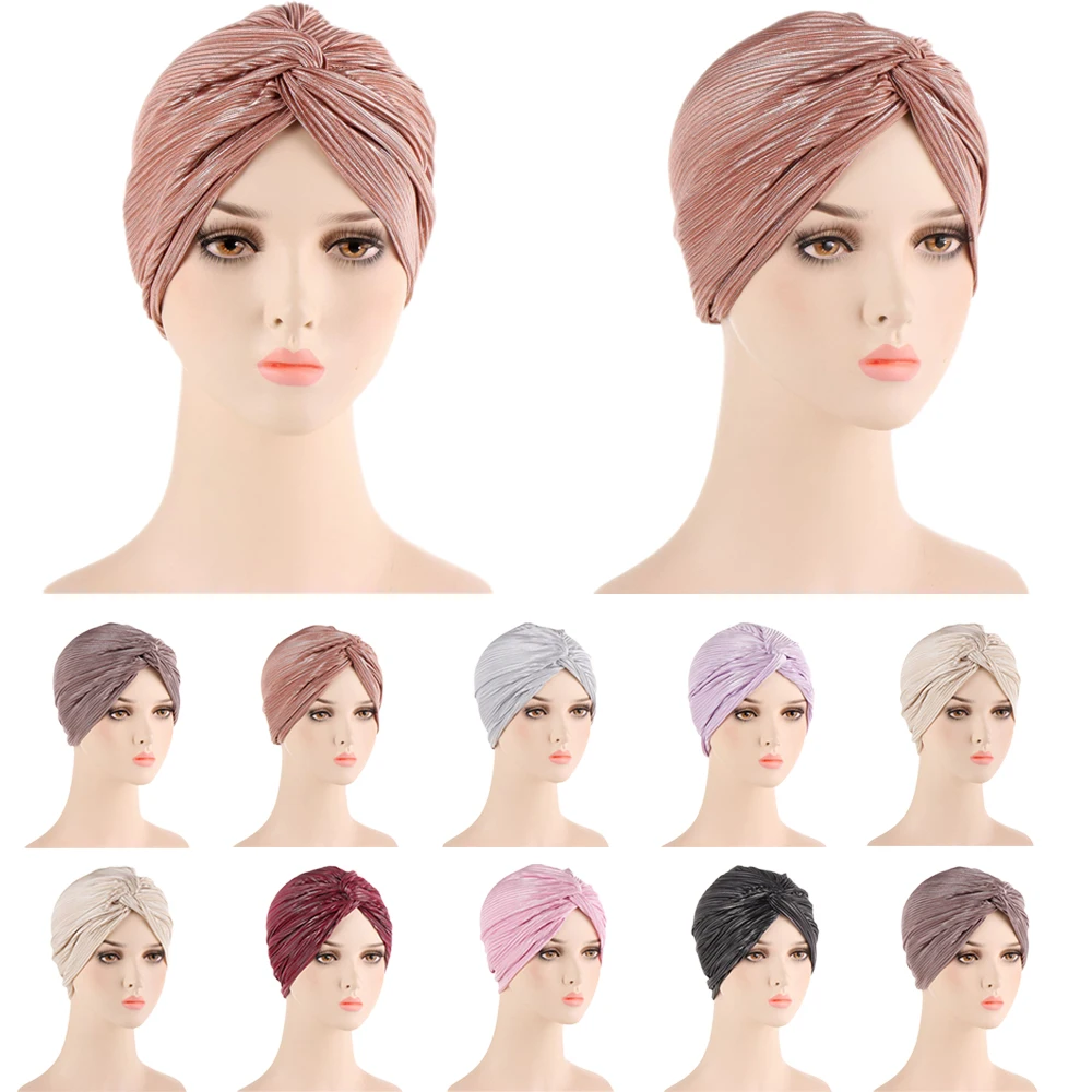 

Muslim Women Turban India Headscarf Sleep Night Cap Beanie Bonnet Hair Loss Chemo Caps Islamic Hat Headwear Stretch Head Wrap