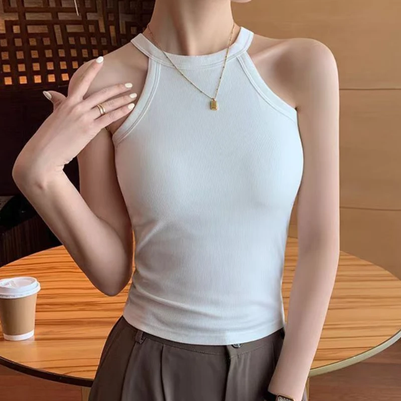 Sexy Hanging Neck High Neck Camisole Fixed Cup with Chest Cushion Wrapped Around The Chest Worn As A Base Top Wholesale