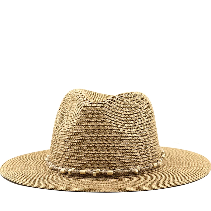 58-60CM Chapéu Panamá Verão Lazer Chapéus de Sol Para As Mulheres Homens Praia Chapéus de Palha Moda UV Proteção Solar Viagem Caps Chapeu Feminino