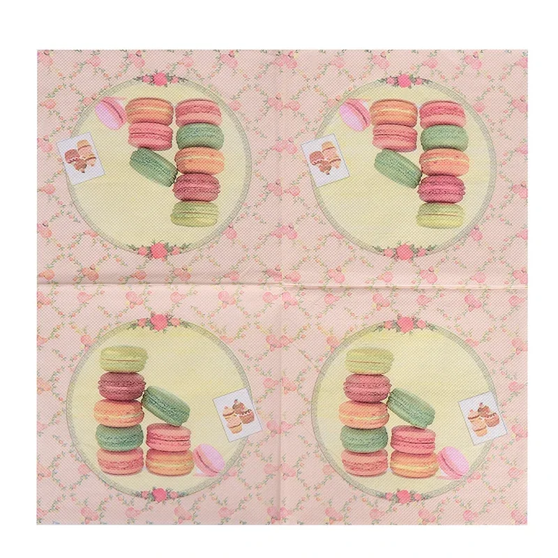 20pcs/pac New Macaron Colorful Printing Paper Napkins Dessert Store Wedding Party Butterfly Bone Bart Paper Wet and Dry 33*33cm