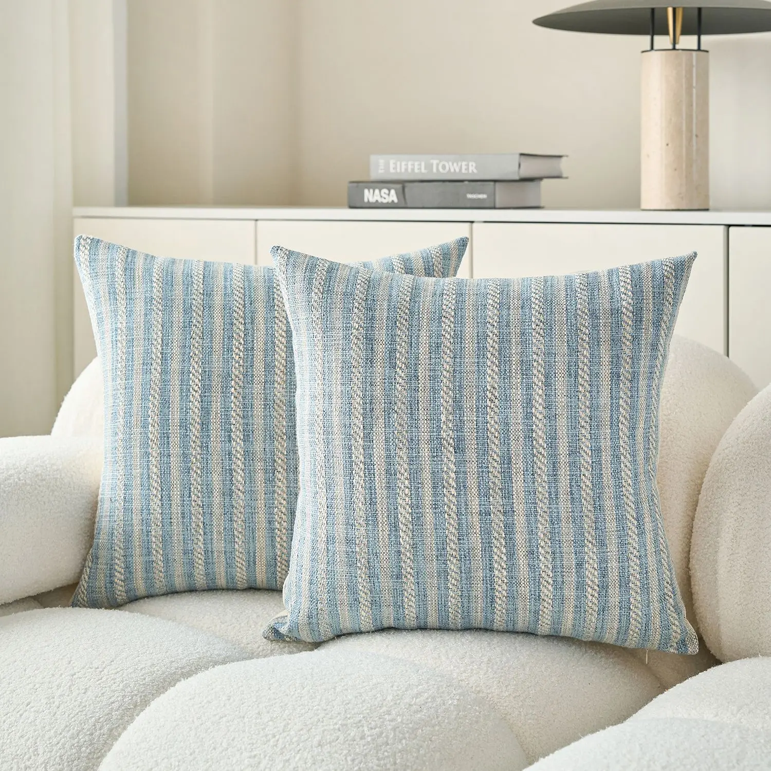 

1pc Home Decoration Stripe Cushion Cover Jacquard Blue Orange Yellow Soft Color Pillow Cover for Sofa Couch Bed 40x40 45x45