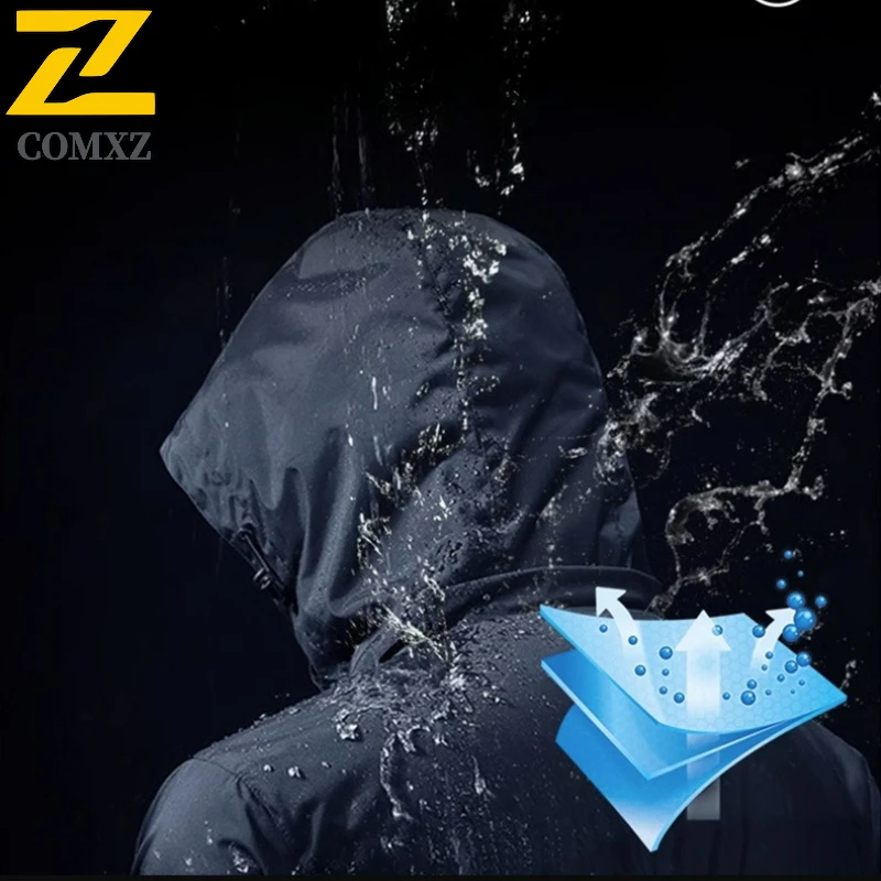Techwear Jacket Men's Classic Zipper Soft Shell Waterproof Windproof Windbreaker Women Hiking Skiing Fishing Stormcoat Jacket