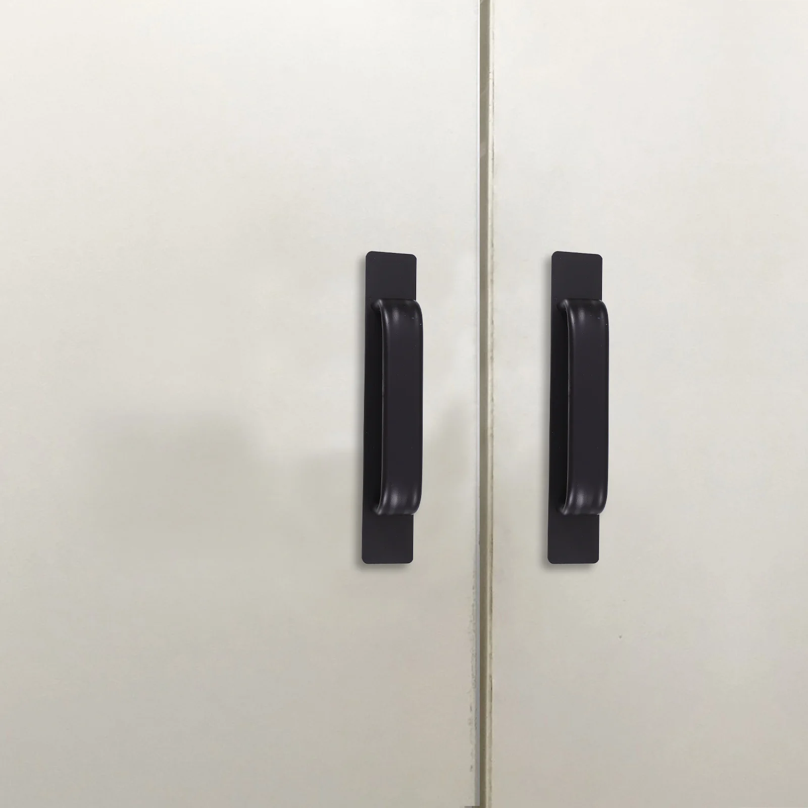 

4pcs Glass Door Pulls Aluminum Alloy No-Drill Surface Mounted Handle For Sliding Doors Cabinets Wardrobes Kitchen Bathroom Self