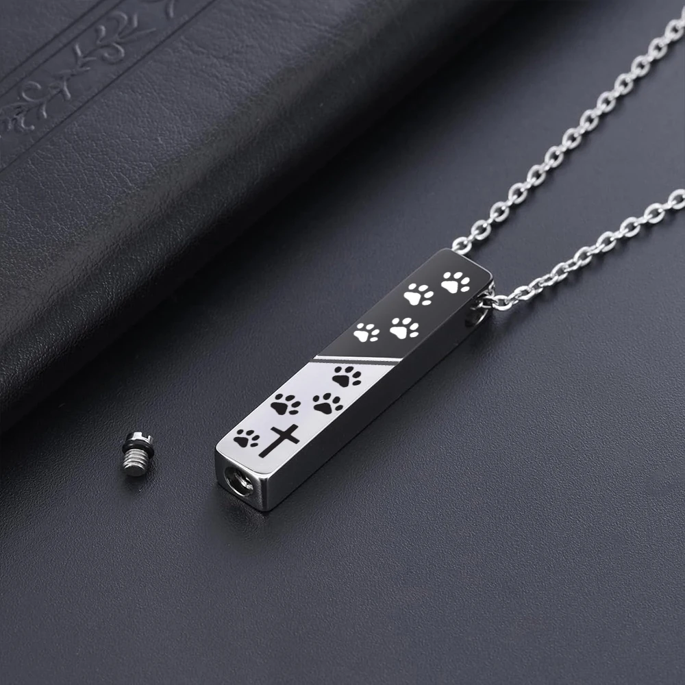    الكلب جرة القلائد للرماد باو مكعب الحرق الكلب باو الفولاذ المقاوم للصدأ الحيوانات الأليفة رماد قلادة لجرو الحيوانات الأليفة تذكارية جوهرة #4