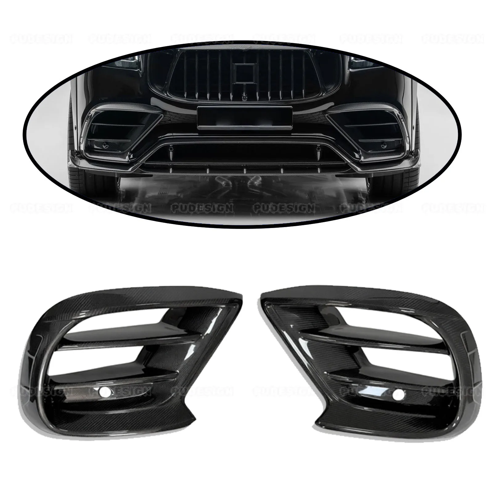 

Carbon Fiber Car Front Bumper Fog Light Cover Air Vent Trim Side Outlet Intake Frame For Mercedes Benz X167 GLS63 2020-2025