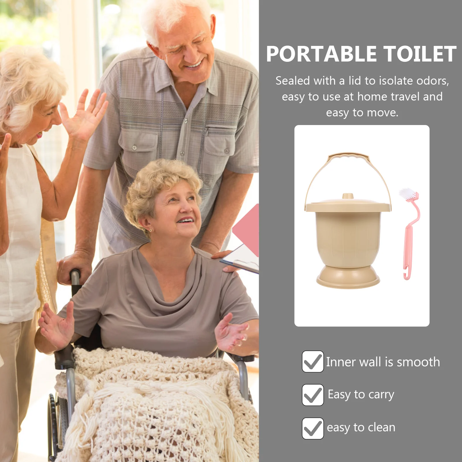 Children's Toilet Household Spittoons Urinal Pail Pots Portable Urine with Cover Bucket Lid Bedpan Potty Khaki Night