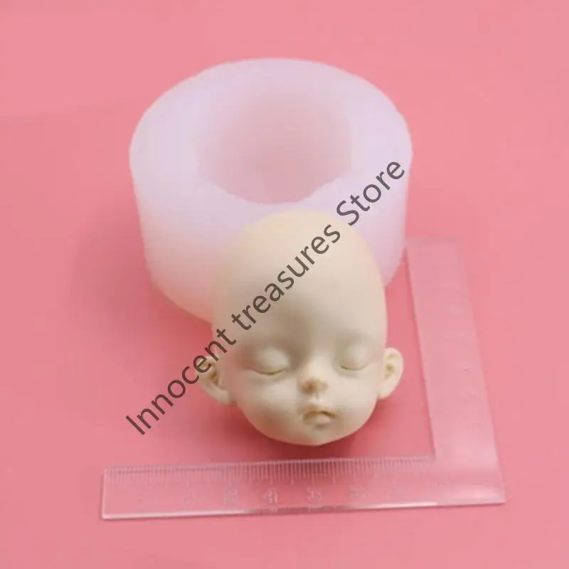 

3XUA Silicone Human Head Mould Fondant Face Moulds Model Doll Head Mold Making