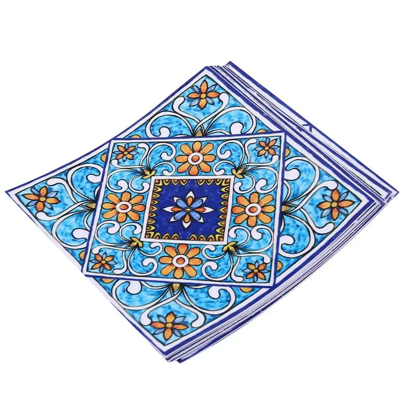 ABUL-200Pcs/Lot 3D Europe Style Tile Wall Sticker Kitchen Bathroom Toilet Tiles Waist Line Art Mural Floor Diagonal