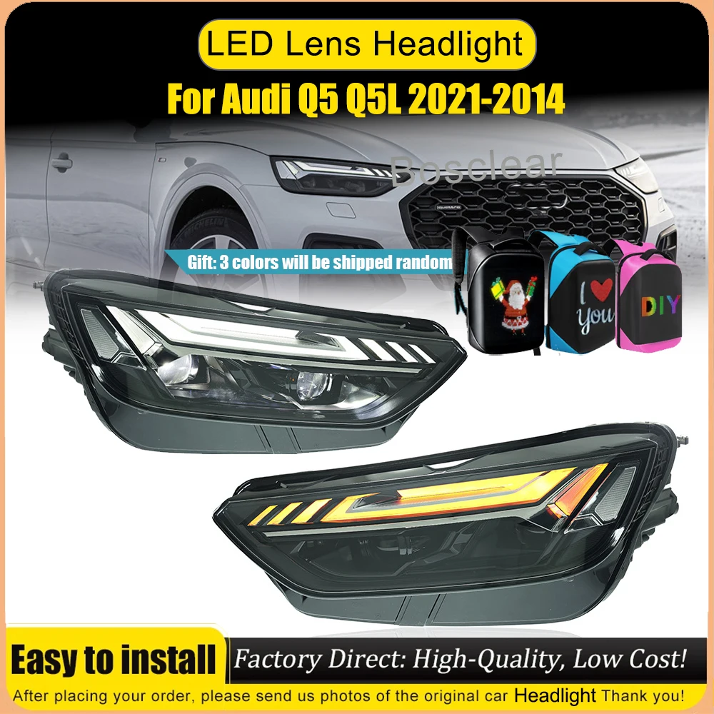 

Full LED Lens Headlights For Audi Q5 2021-204 Q5L Headlamps Assembly Car Lights Signal Lamps For Audi Q5 Automotive Accessories