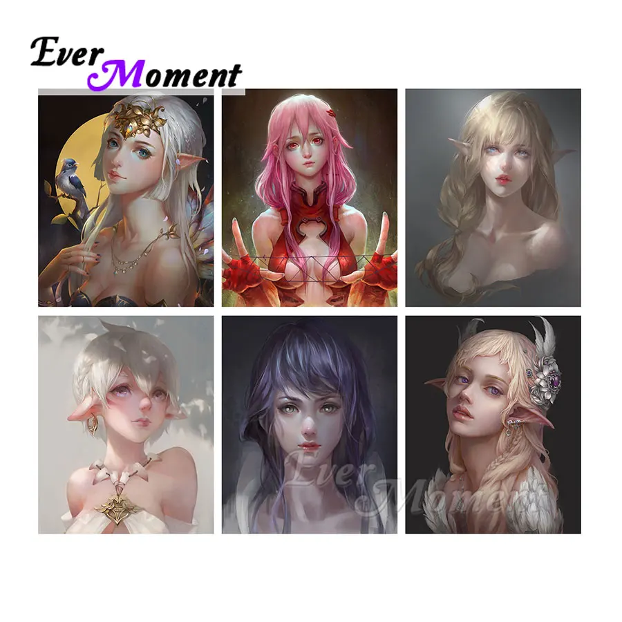 

Ever Moment Diamond Painting Girl Fantasy Handicraft Goods Storage Crafts Sewing Art Collections Bedroom Décor 5L1518