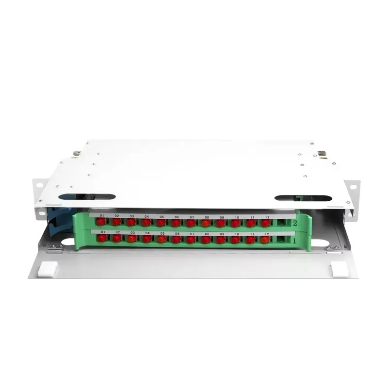 24 Core Fiber Distribution Frame 2U 19 Inch Rack Mount ODF Patch Panel Optical Fiber Terminal Equipment For FTTH Cabling