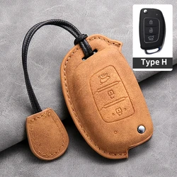 For Hyundai Grand i10 2023 IX35 IX45 I20 I30 HB20 Elantra Solaris Sonata Santa Fe Sport Tucson Leather Car Flip Key Case Cover