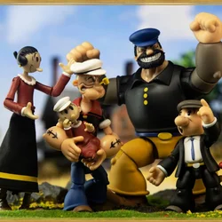 Original Bfs Popeye Figure The Sailor Man Popeye Father Wimpy Sea Hag Anime Action Figures Collection Figurine Model Doll Toys