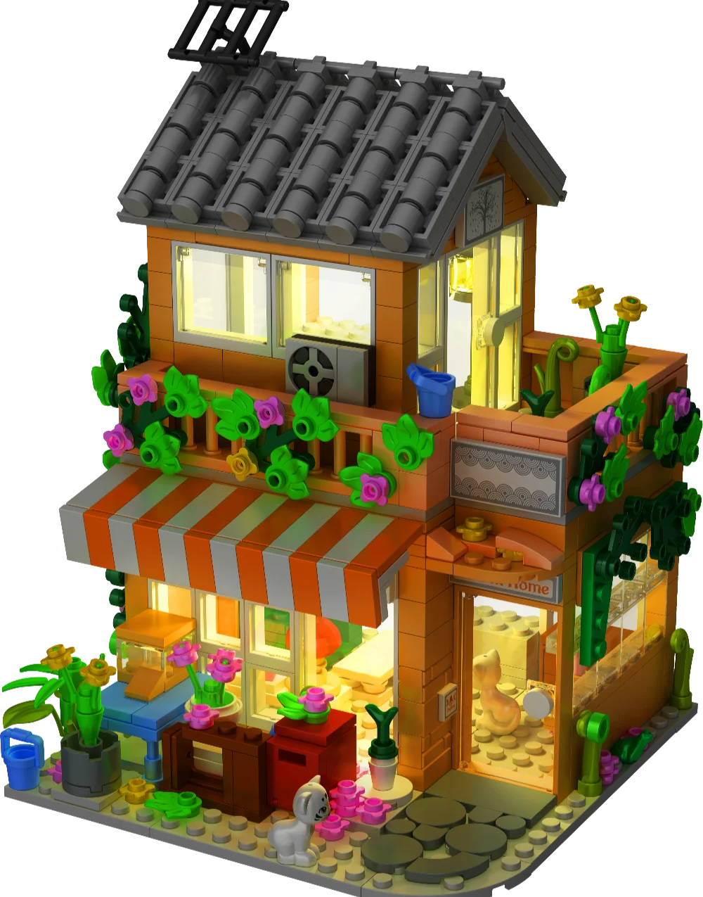 Urban Street View Series Building Blocks Toys Coffee Ice Cream Burger Shop MC Fast Food Store House Model Block Kids puzzle Toy