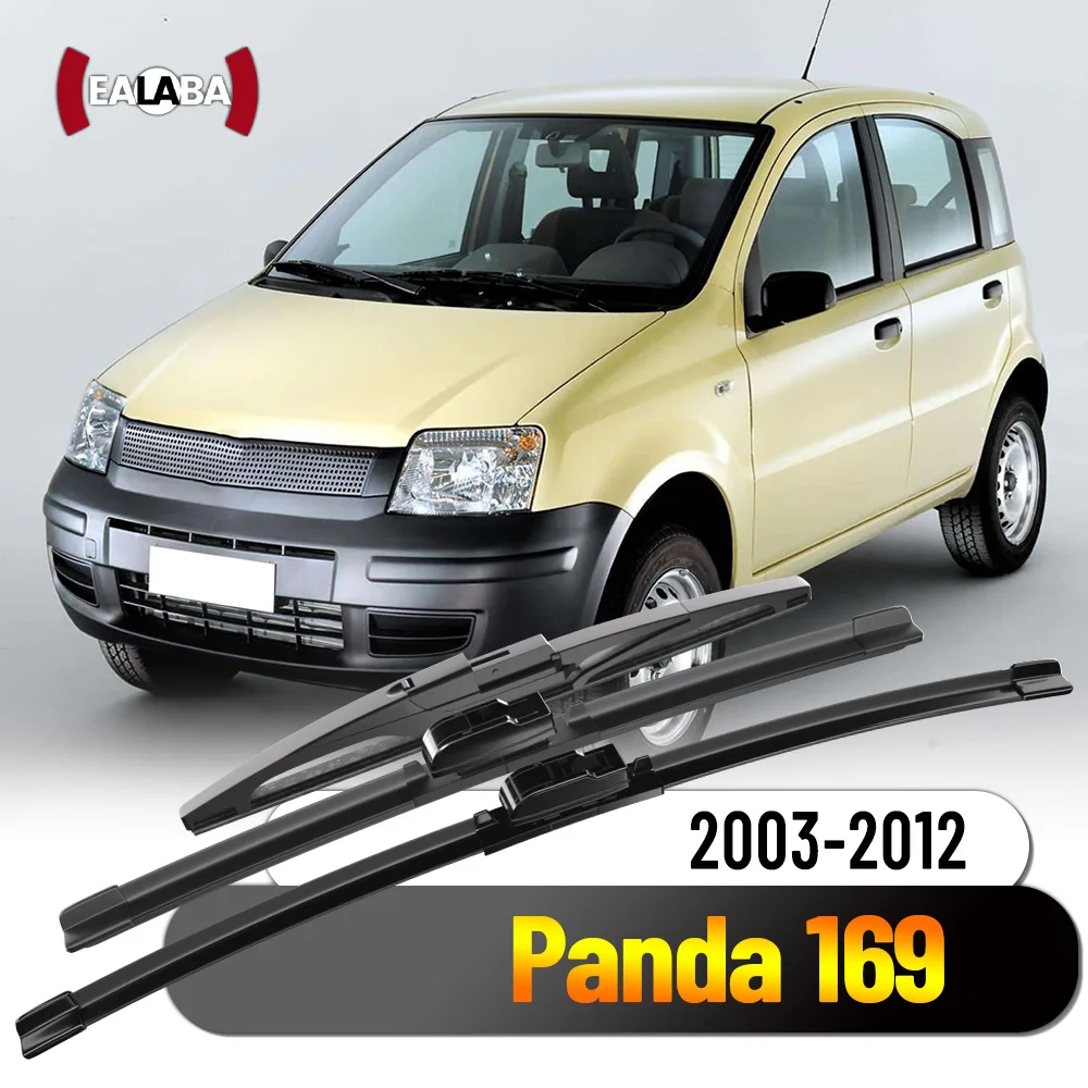 For Fiat Panda MK2 169 2003-2012 1set Front & Rear Wiper Blades 2004 2005 2006 2007 2008 2010 Windshield Accessories 22