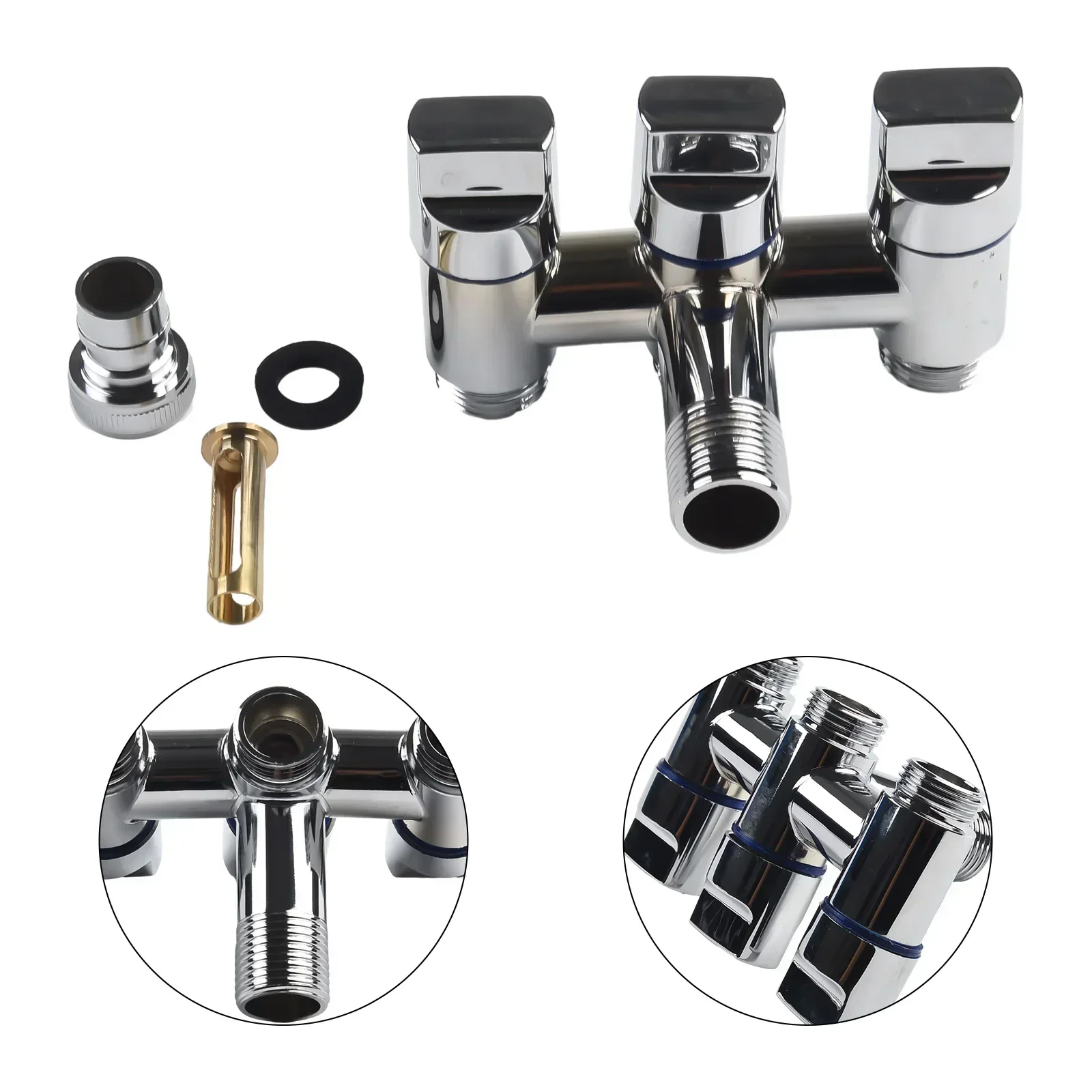 1-In-Three-Out Water Diversion Valve Toilet Three-Way Faucet Angle Valve Stainless Steel Toilet Attachments Plumbing