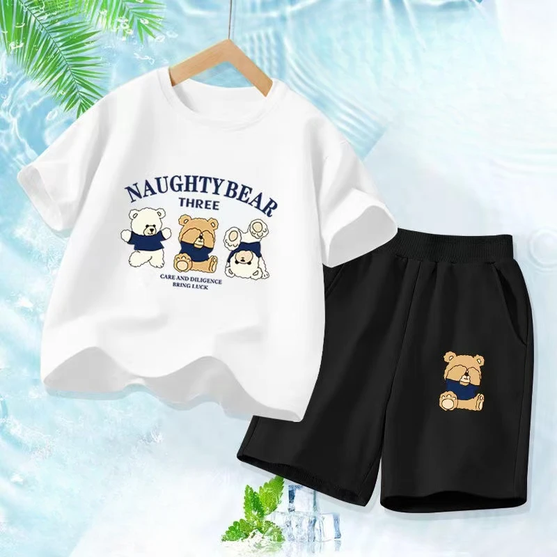 

Summer Kid Boys Clothes Set Children Girls Cartoon Printed Short Sleeve T-Shirts And Shorts 2 Pieces Suit Baby Tracksuits