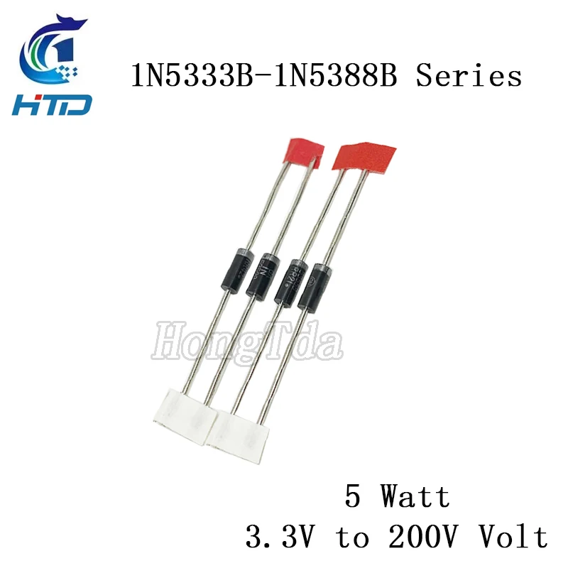 20pcs/lot 5W Zener Diodes CASE17 56V 60V 62V 68V 75V 82V 91V 100V 120V 130V 150V 160V 180V 190V 200V 1N5370B~1N5388B