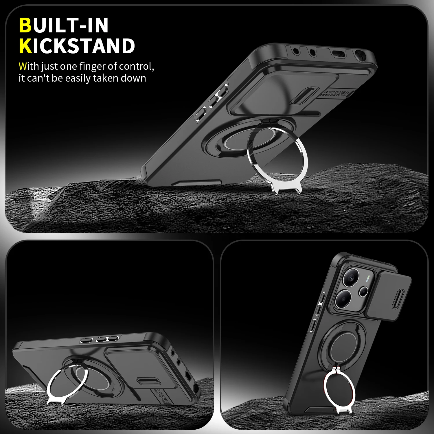 Für Xiaomi Redmi Note 14 Hülle Redmi Note 14 4G 5G Cover Magnetring-Panzerung Schiebe-Kameralinsen-Schutz Magsafe Kabelloses Laden Schutzhülle – Detail 9