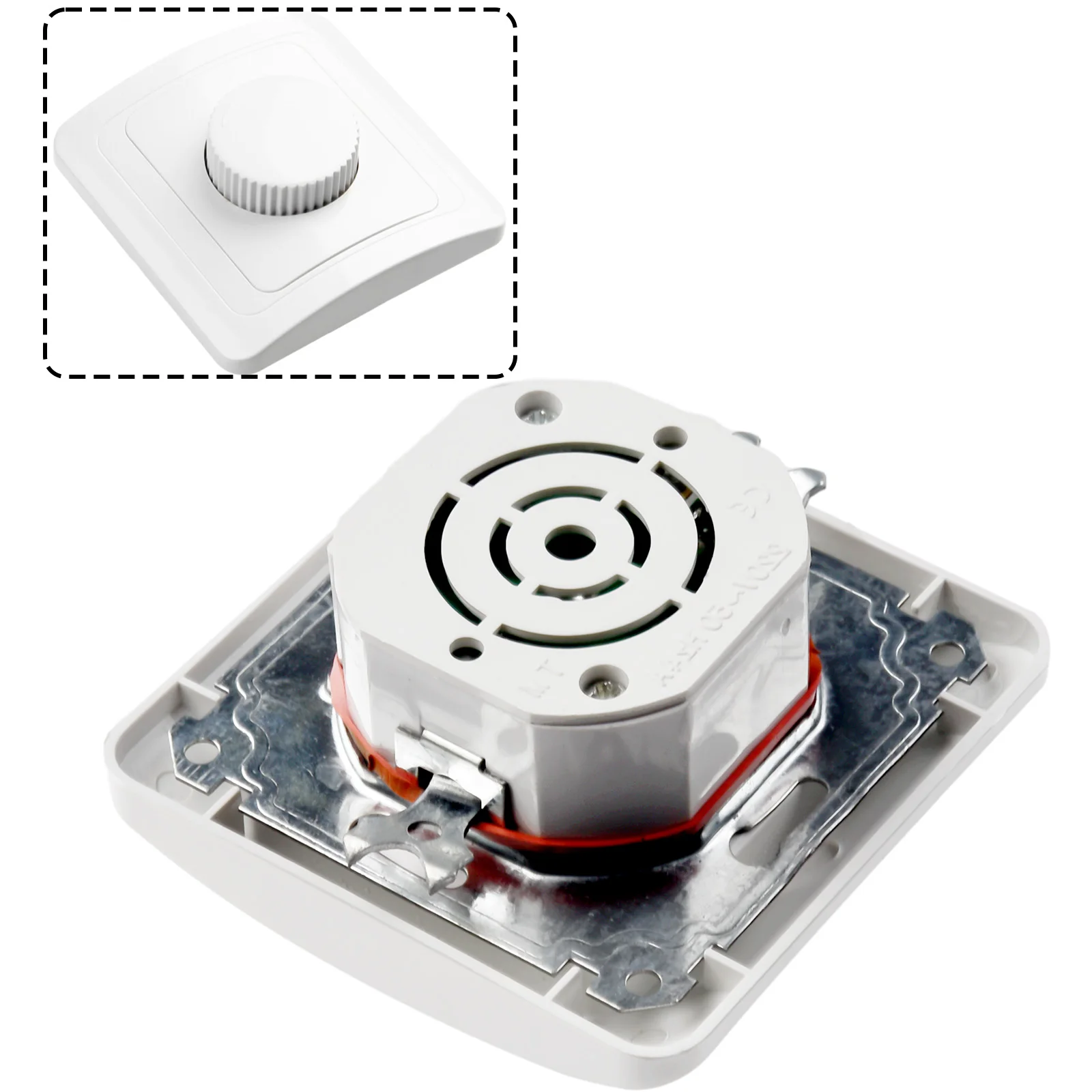 White ABS Dimmer Switch 4-300W 81x81mm For Flush Mounted Dimmable Lamps European Style Wall Light Modulator Electrical Accessori