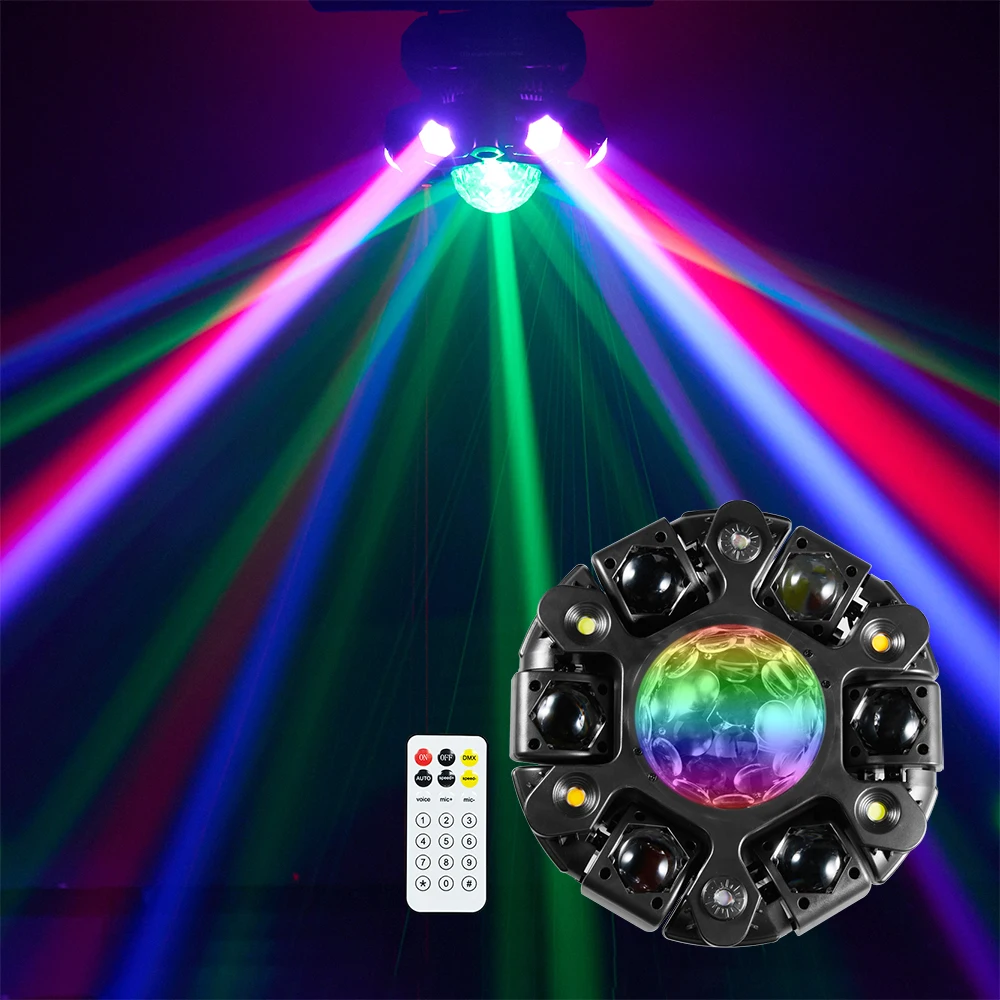 

120w 6-Head RGBW Beam Light Magic Ball Laser Strobe Beam Effect Disco Party Light With Remote Control