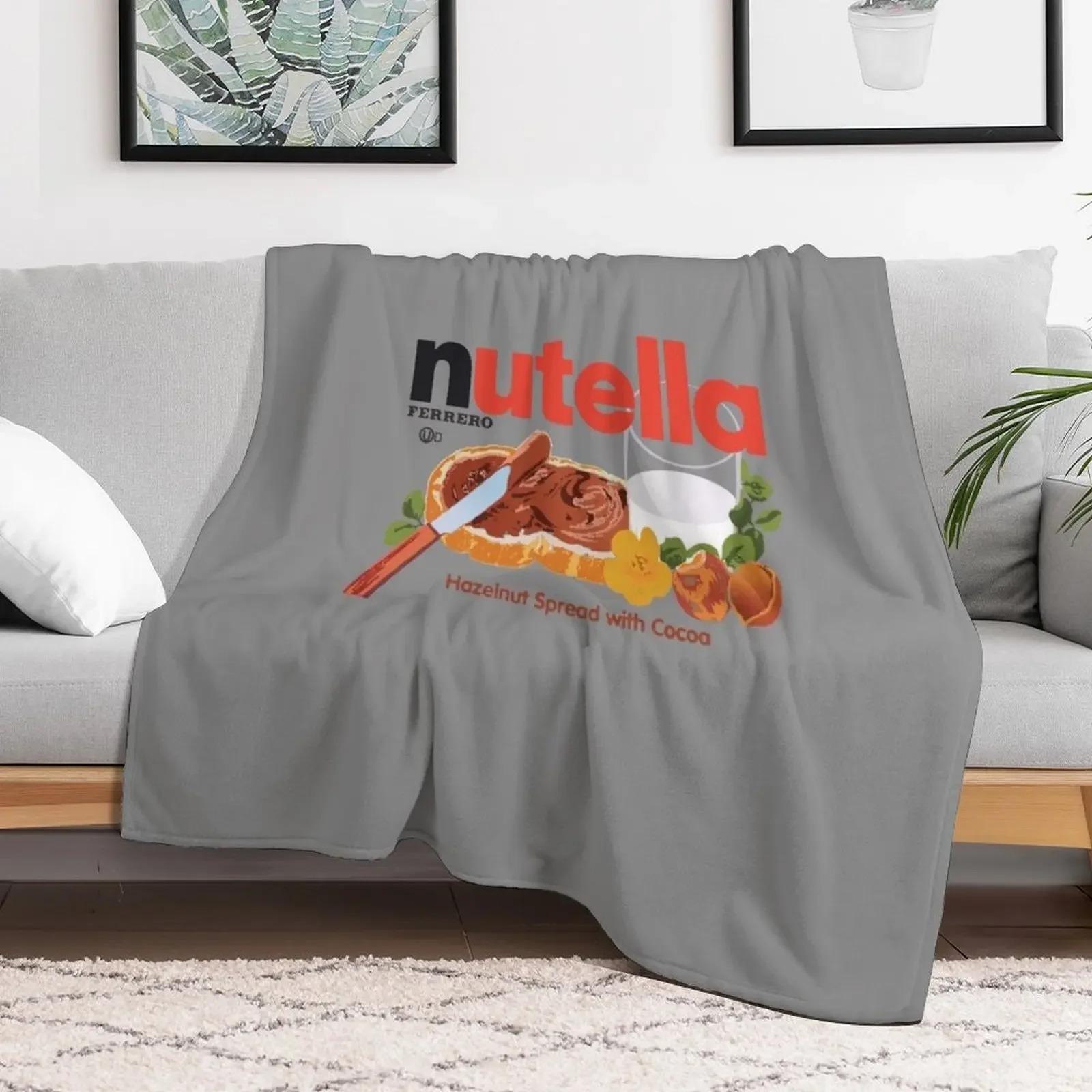 Iconic Nutella Hazelnut Cocoa Spread design Throw Blanket Decorative Beds funny gift Luxury St Furrys Blankets