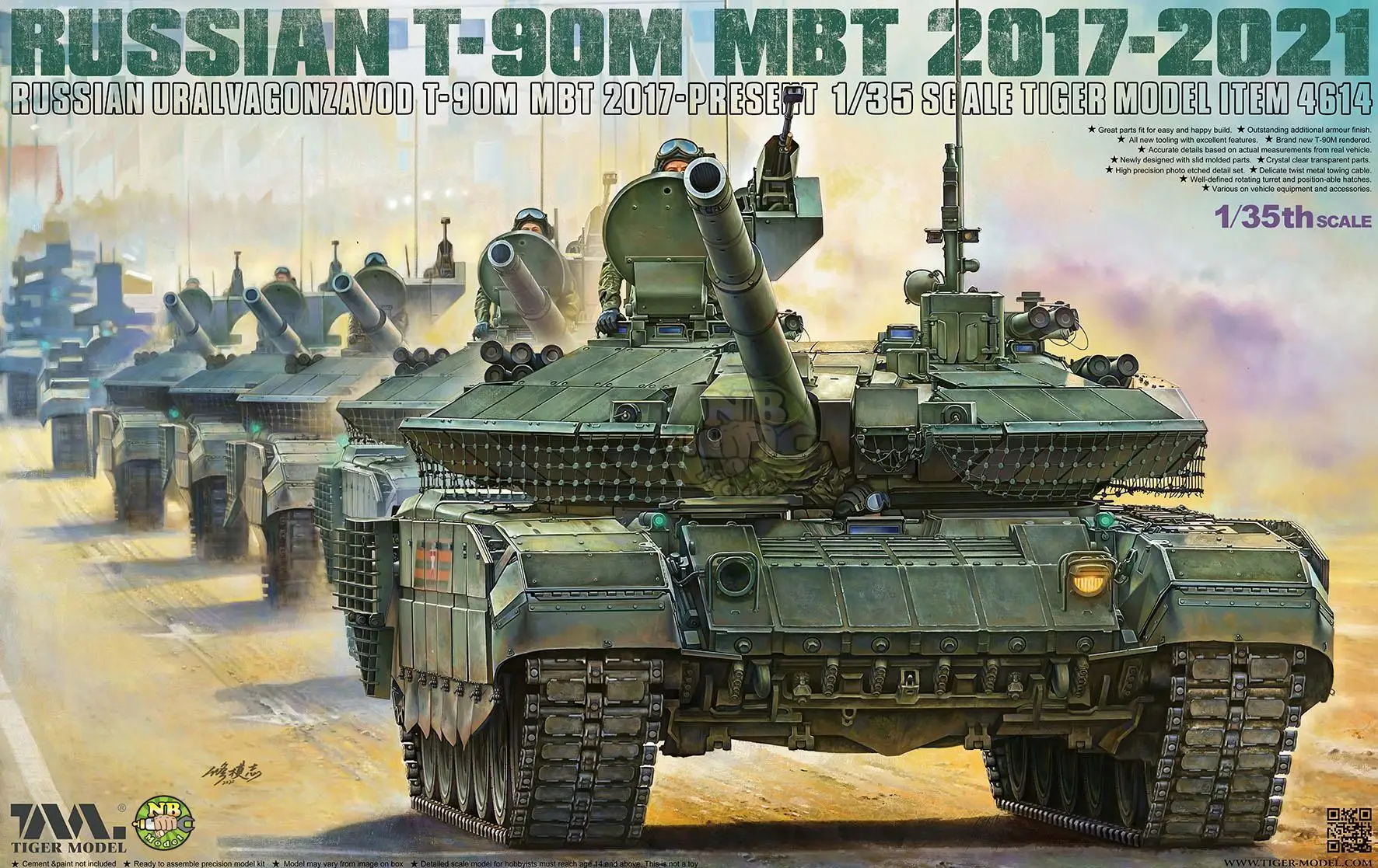 

Tiger Model 4614 1/35 Scale Russian Uralvagonzavod T-90M MBT 2017-2021 Tiger Tank Plastic Model Kit