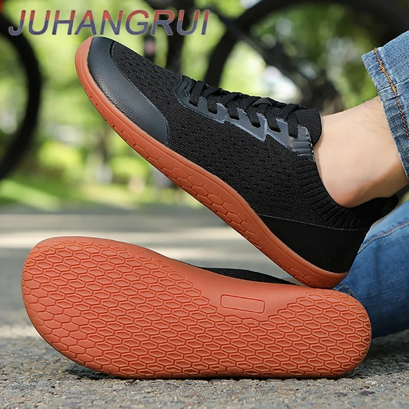 

Мужская обувь с широким носком, прогулочная обувь с дышащей сеткой, мужские легкие кроссовки на шнуровке, мягкие кроссовки на плоской подошве с нулевой подошвой, кроссовки с широким носком